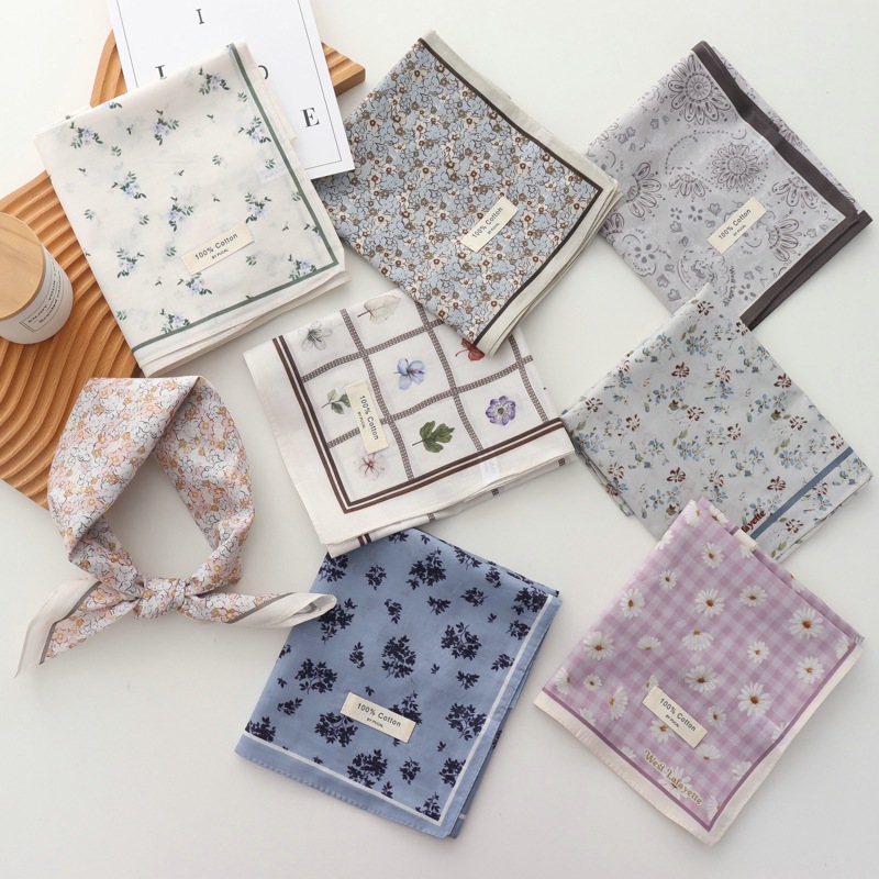 100% Cotton Printed Versatile  - Silk Scarf Square 评论和价格