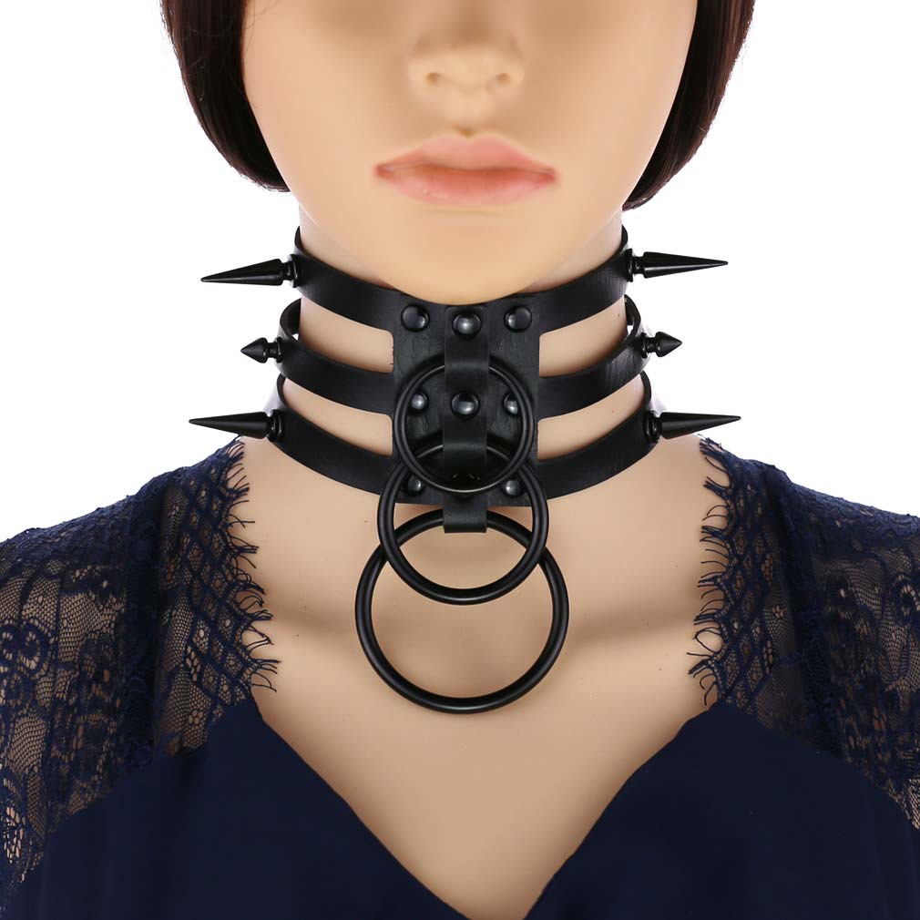 Fashion Women Men Black Rivet  - Women'S Emo Accessories 评论和价格