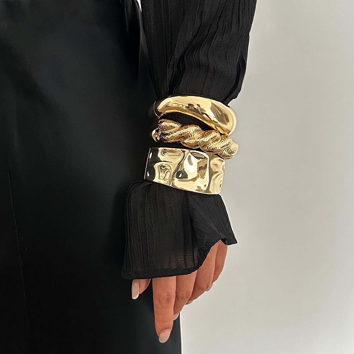 Vintage Gold Color Hip Hop Met - Women'S Emo Accessories 评论和价格
