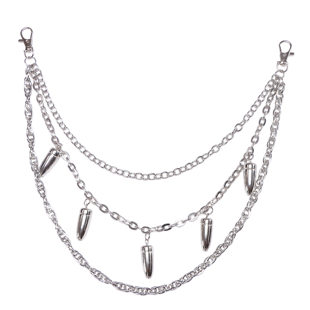 Layered Punk Spike Chains On T - Women'S Emo Accessories 评论和价格