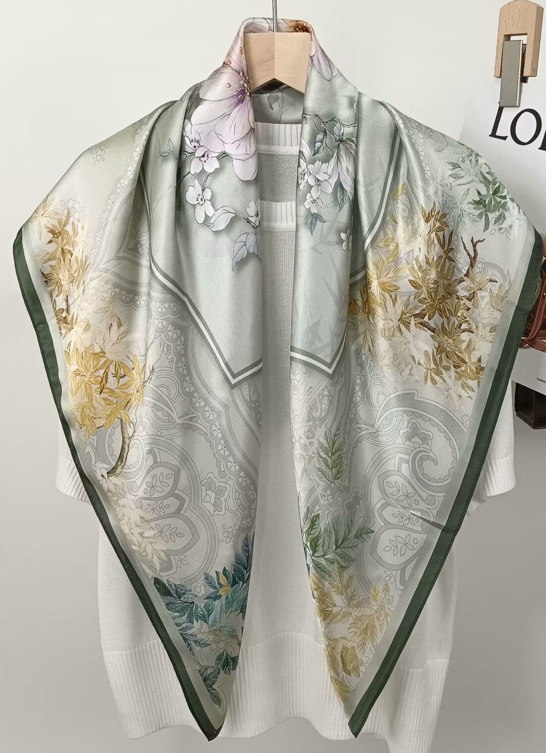 90CM Mulberry Silk Printed Squ - Silk Scarf Square 评论和价格
