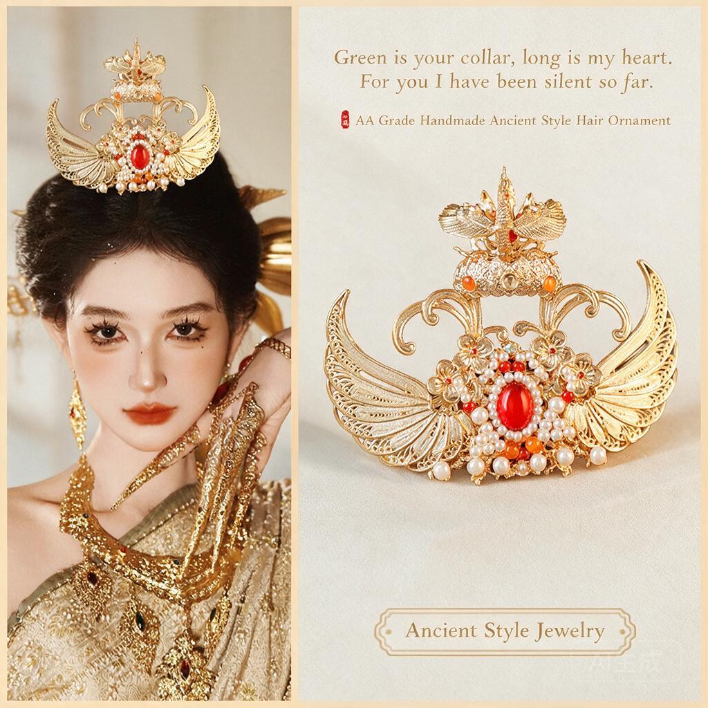 Chinese Traditional Hanfu Gold - Women'S Red Accessories 评论和价格