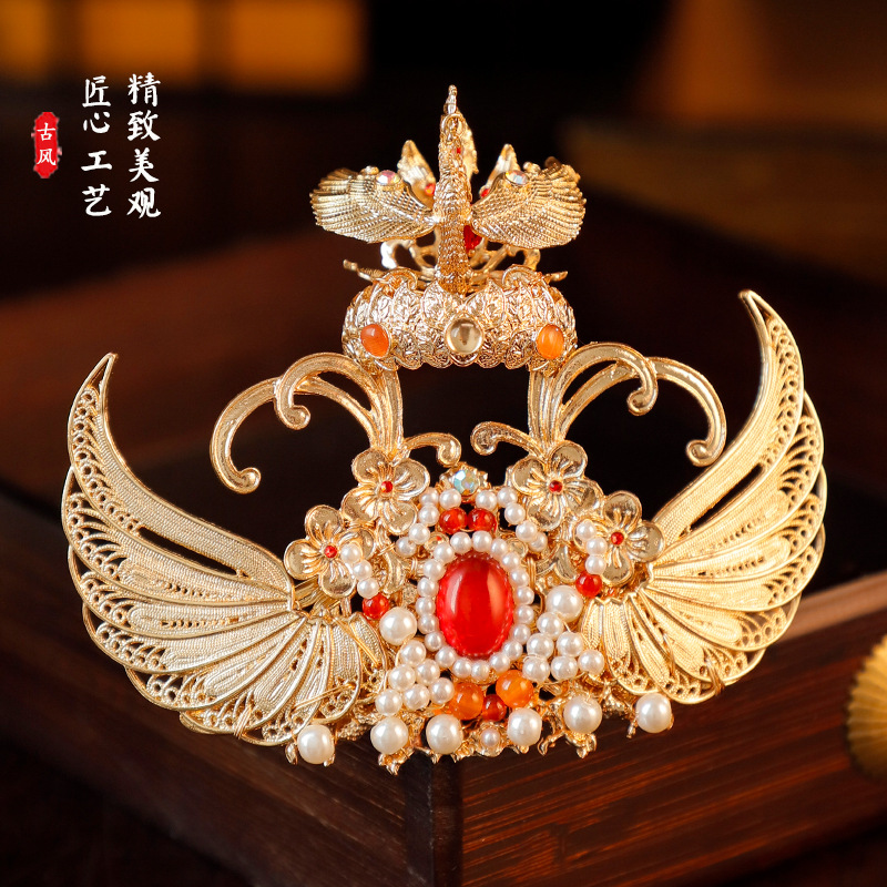 Chinese Traditional Hanfu Gold - Women'S Red Accessories 评论和价格