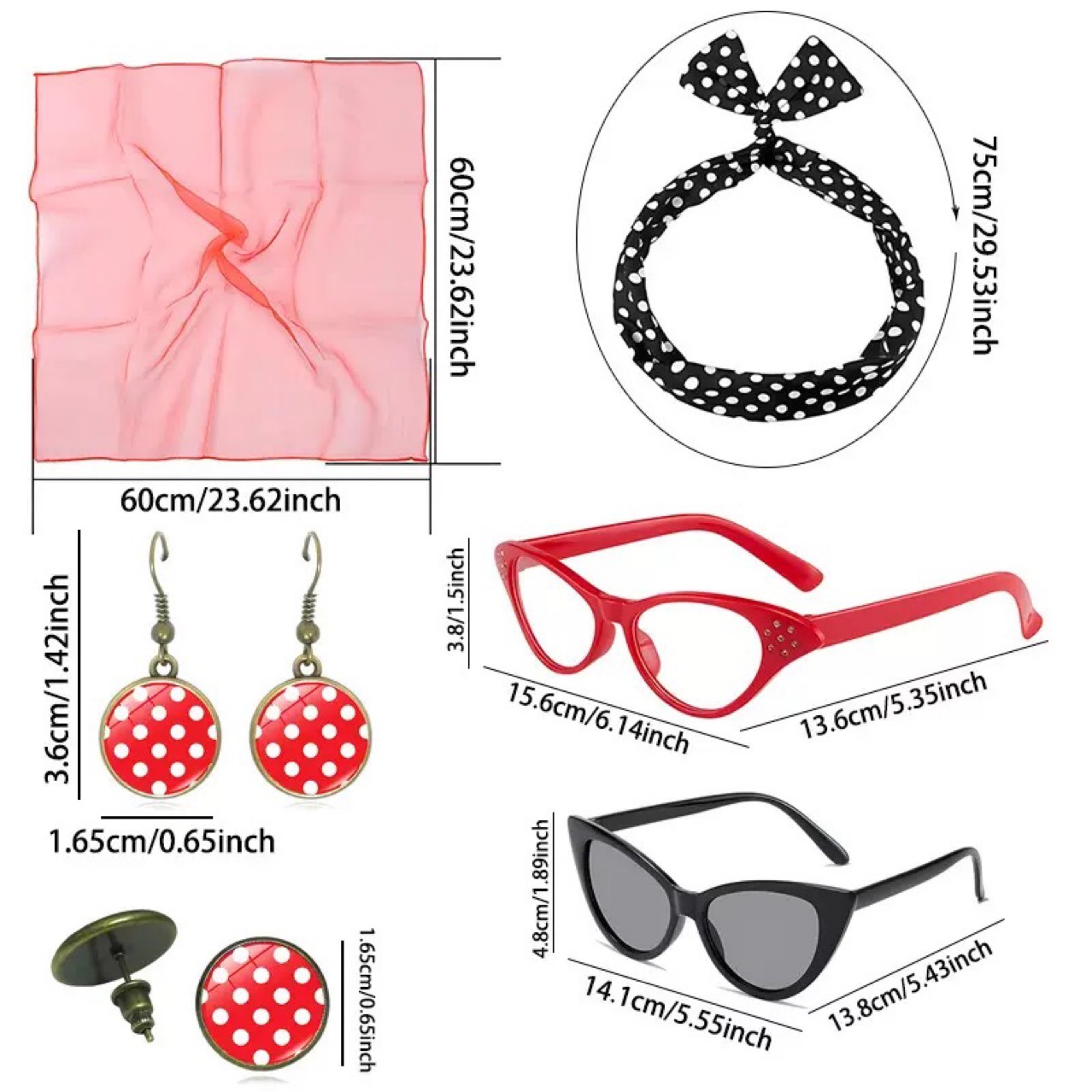 1950s Retro Hippie Party Women - Women'S Accessories In The 1950S 评论和价格