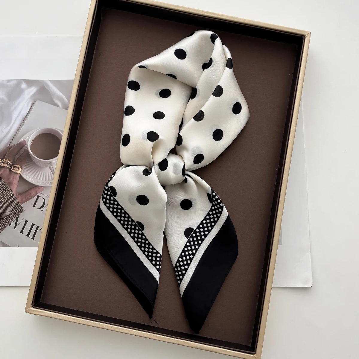 Women Elegant Soft Satin Squar - Silk Scarf Square 评论和价格