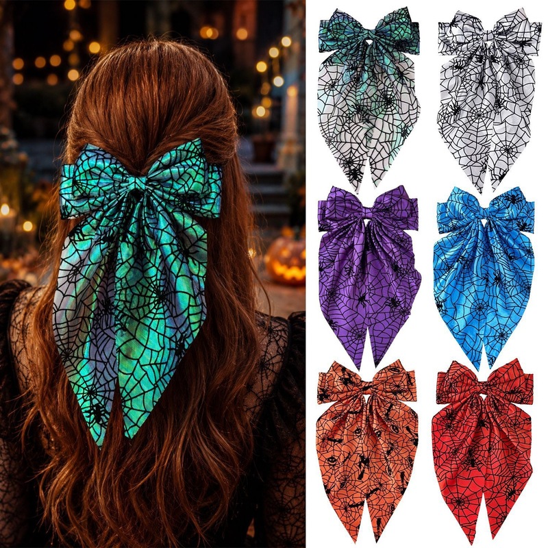 Halloween Spider Web Bow Hair  - Women'S Emo Accessories 评论和价格