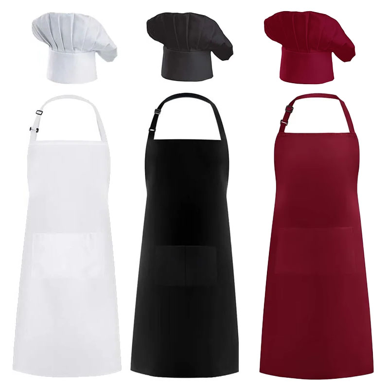 Apron Chef Hat Food Service Ki - Women Kitchen Accessories 评论和价格